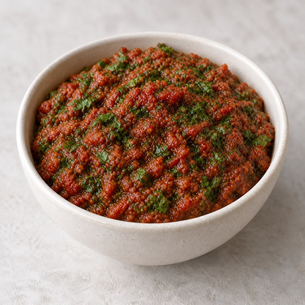 Аджика с орехом и кинзой